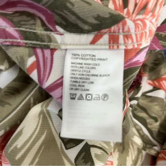 Tommy Bahama Coastal Corduroy Cream Button Floral Shirt - Picture 10 of 14